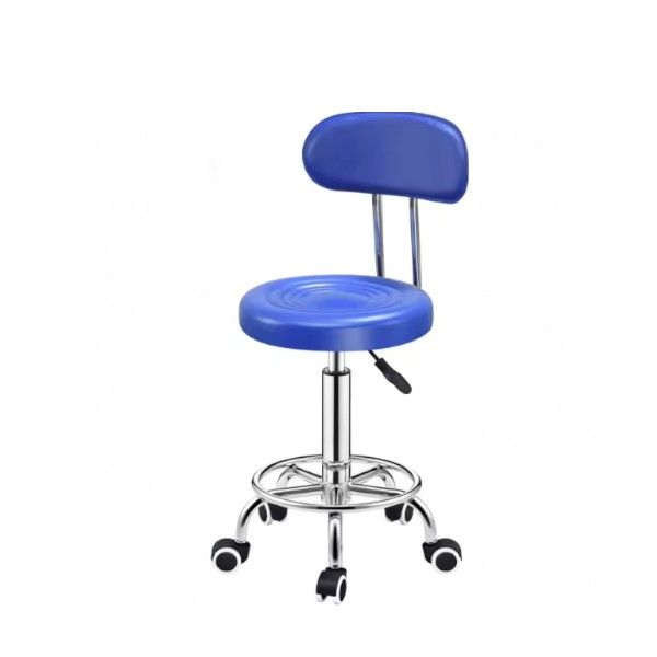 Modern PU Leather Swivel Round Adjustable Height Salon Stool with Foot Rest
