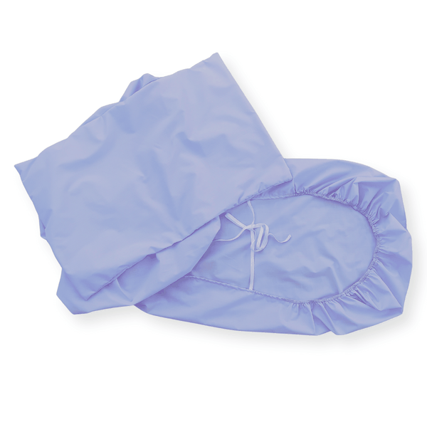 Sky Blue Fitted Bed Sheet with Ties and Pillowcase for Examination Bed