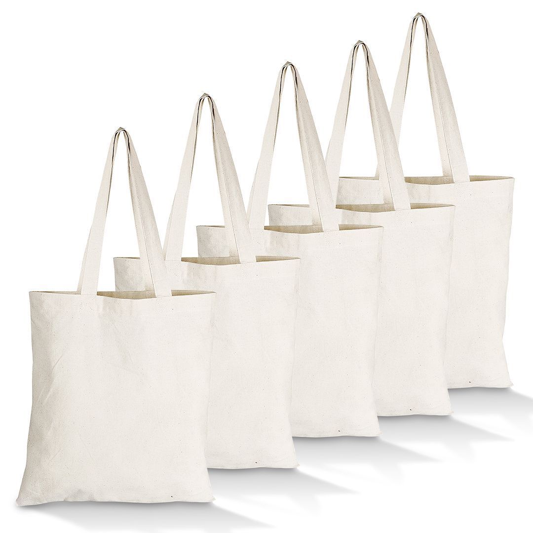 Love & Sparkles Plain 100% Cotton Tote Eco Bags 5 Pack | Shop Today ...