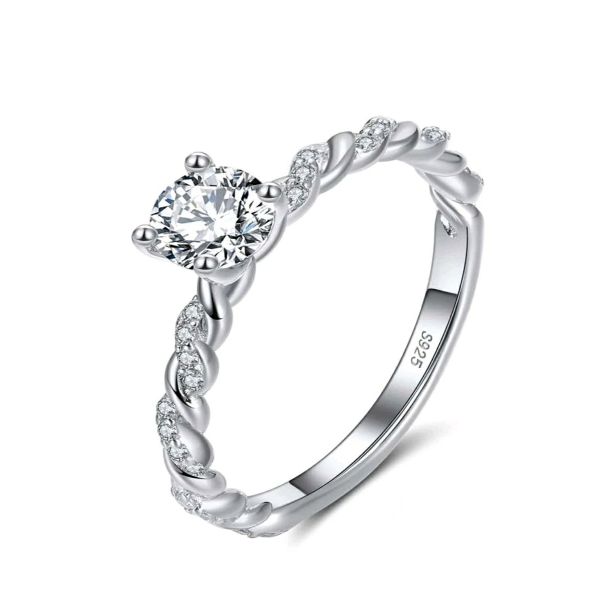Women Twisted Cubic 925 Sterling Silver Ring Shop Today. Get it