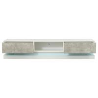 Modern White & Gray TV Stand With RGB LED Light TV-2-A-2