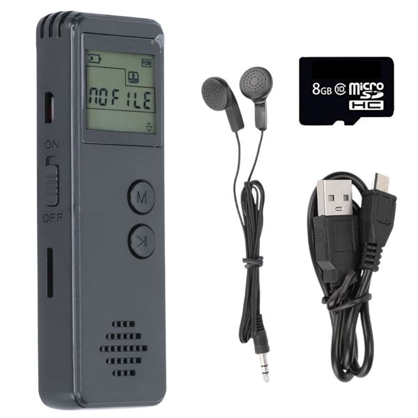 One Touch High Quality Digital Voice Recorder With 8GB SD Card