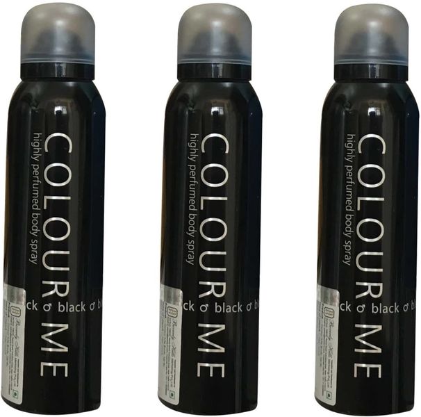 Colour Me Body Spray Black - 150ml x 3