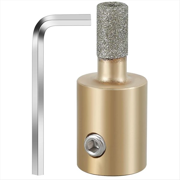 Glass Grinder Bits with Hex Wrench (1/4 Inch) Compatible with None