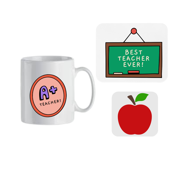 Best Teacher Mug, Coaster and Mousepad