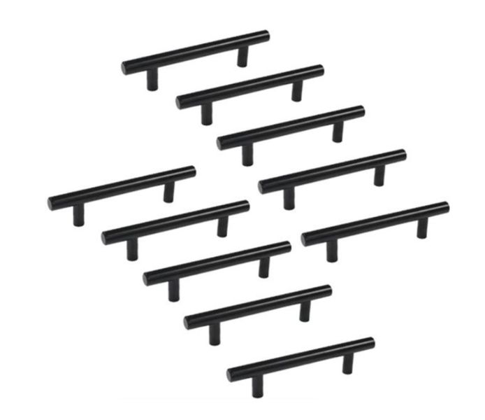 10-Piece Black Round Cabinet Handles 160mm