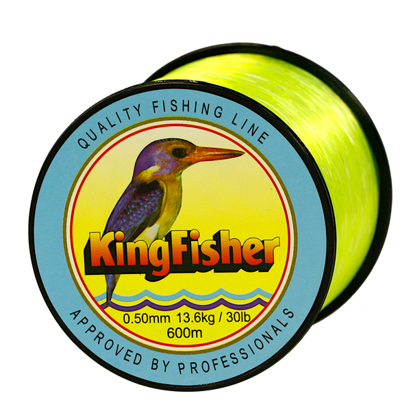 Kingfisher Nylon Fishing Line, Colour Yellow, 13.6KG .50MM, 600M Spool