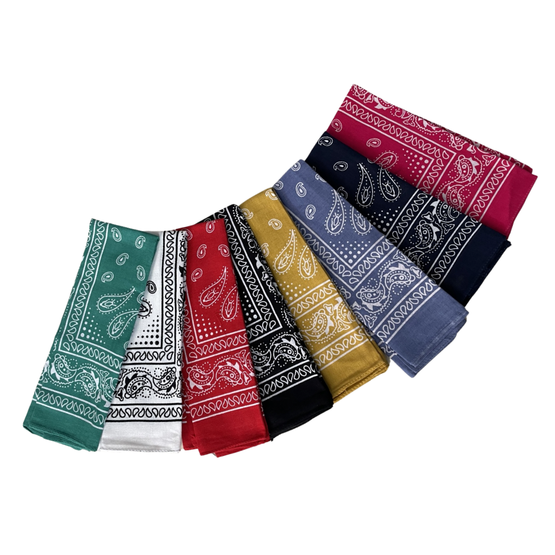 Bandanas 100 Cotton Paisley Print Head Wrap Scarf Wristband Set of 8