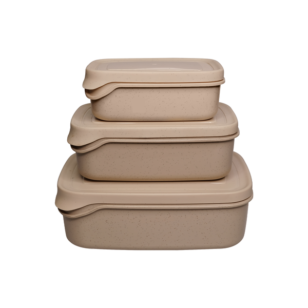 Brown Plastic Rectangular 6 Lunch Box
