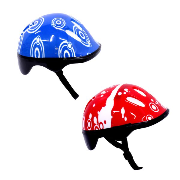 2 x Helmets For Scooter or Bicycle - Protective Headgear - Kiddies-Blue &amp; Red