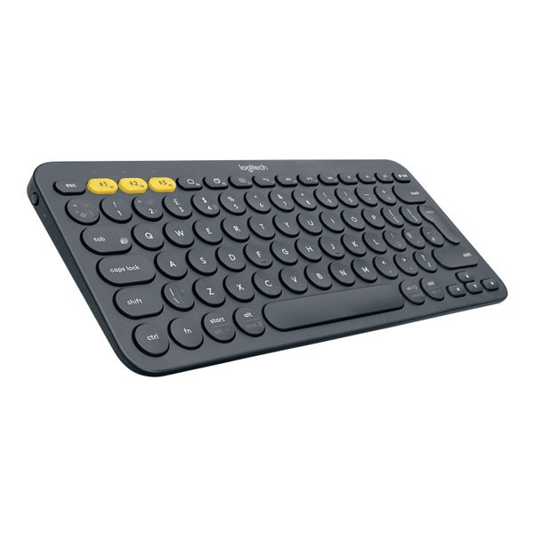 Logitech K380 Wireless Multi-Device Keyboard, Compact Design - Dark Grey