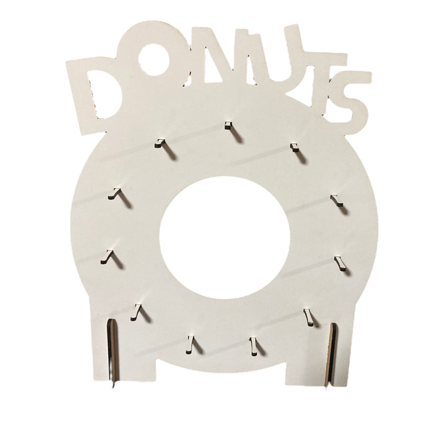 Donut Stand-3mm Wood-White &amp; Brown