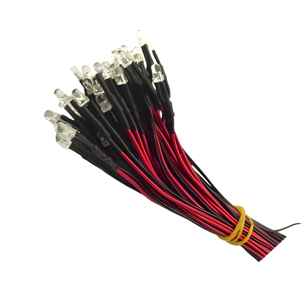 CMU LED 8MM 3-12V Warm White Rewired with Cable 5-Pack