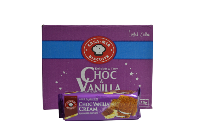 Casa Mia Choc And Vanilla Flavoured Biscuits Case(12 x 150g)