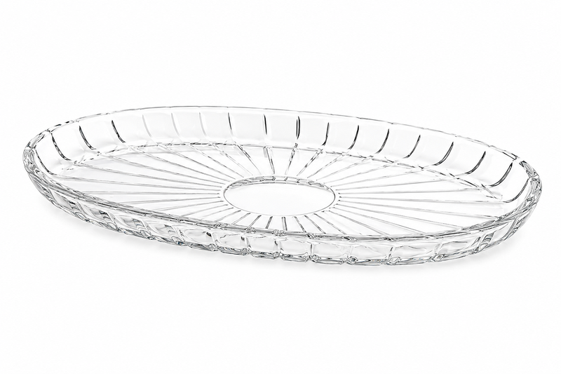 Platter 278x163mm Oval Glass Elegant