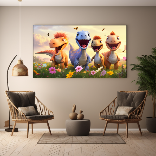 Canvas Wall Art - Dino Friends - BK0116