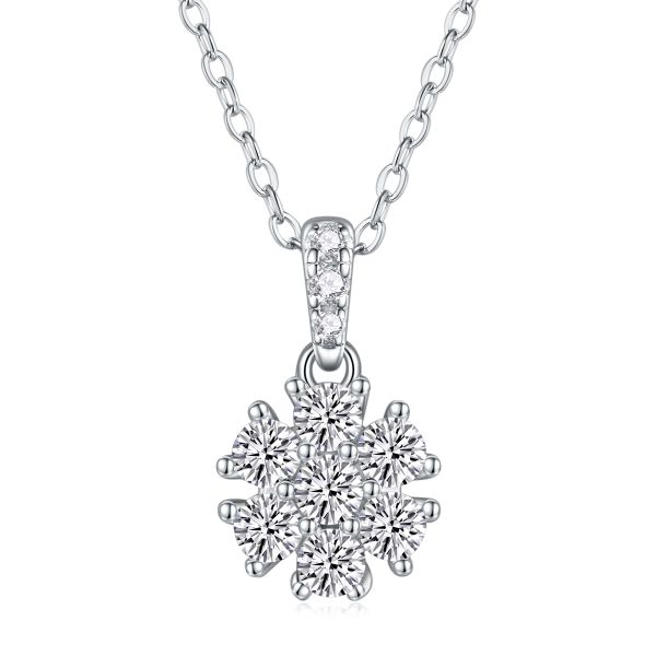 S925 Silver Moissanite "Snowflake Dance" Pendant Necklace - New Arrival
