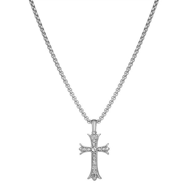 Men Silver Stainless Steel Pendant Necklaces image
