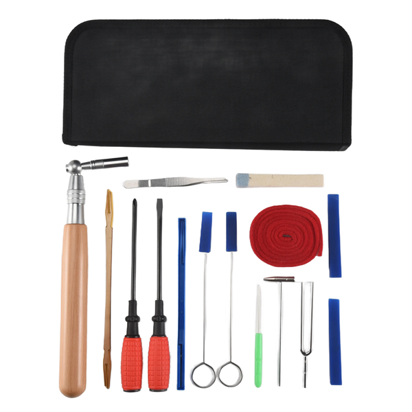Piano Tuning Kit 16Pcs Professional Piano Tuners Tools Set Wrench Hammer Mu