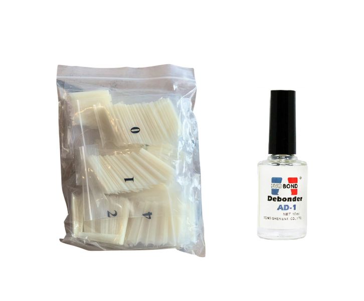 600 Piece XXL Coffin Shaped Tips and Glue Debonder - Natural Nail Colour
