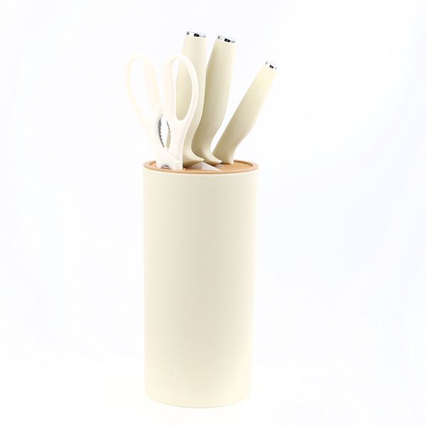 4 Piece Knife Set with Holder - White