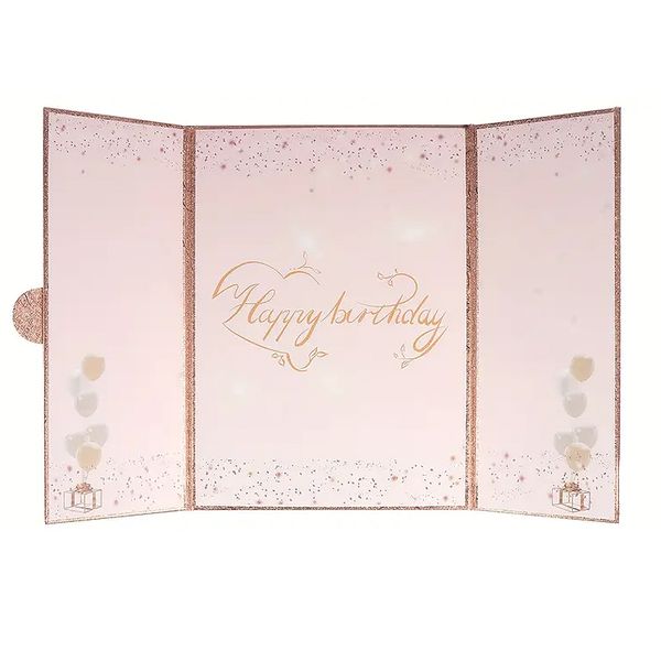 Jumbo Rose Gold Glitter Happy Birthday Guestbook Card