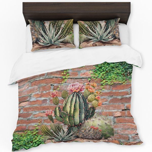 Cactus and Morning Blooms Duvet Cover Set