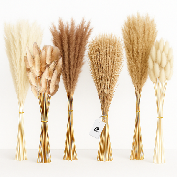 Topika Dried Pampas Grass Decor 100pcs Artificial Flowers for Home, Wedding