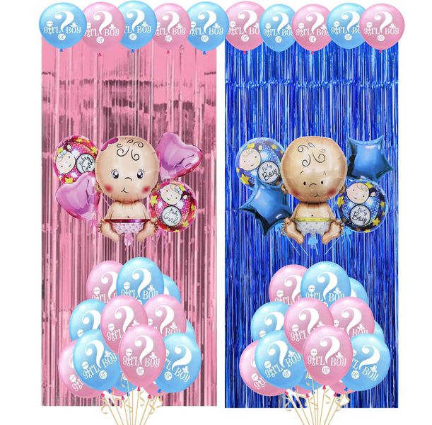 42 Piece Baby Gender Reveal Party Balloon Decoration
