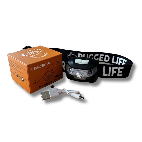 Rugged Life USB Rechargeable Head Torch 160 LU, 30H battery, Motion Detect