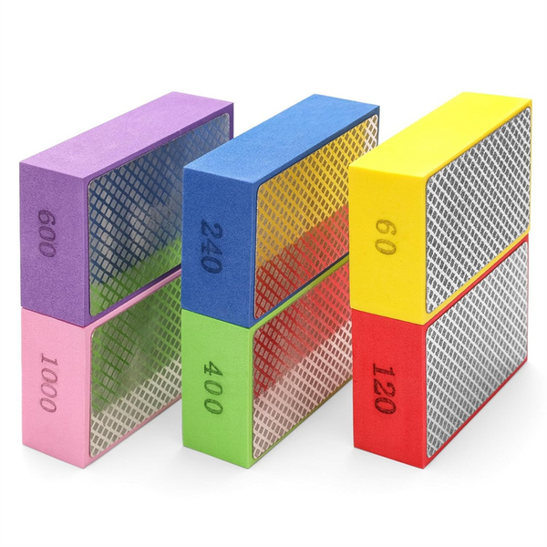 6PCS Diamond Hand Polishing Pads, Wet &amp; Dry Diamond Sanding Pads 60 , 120 ,