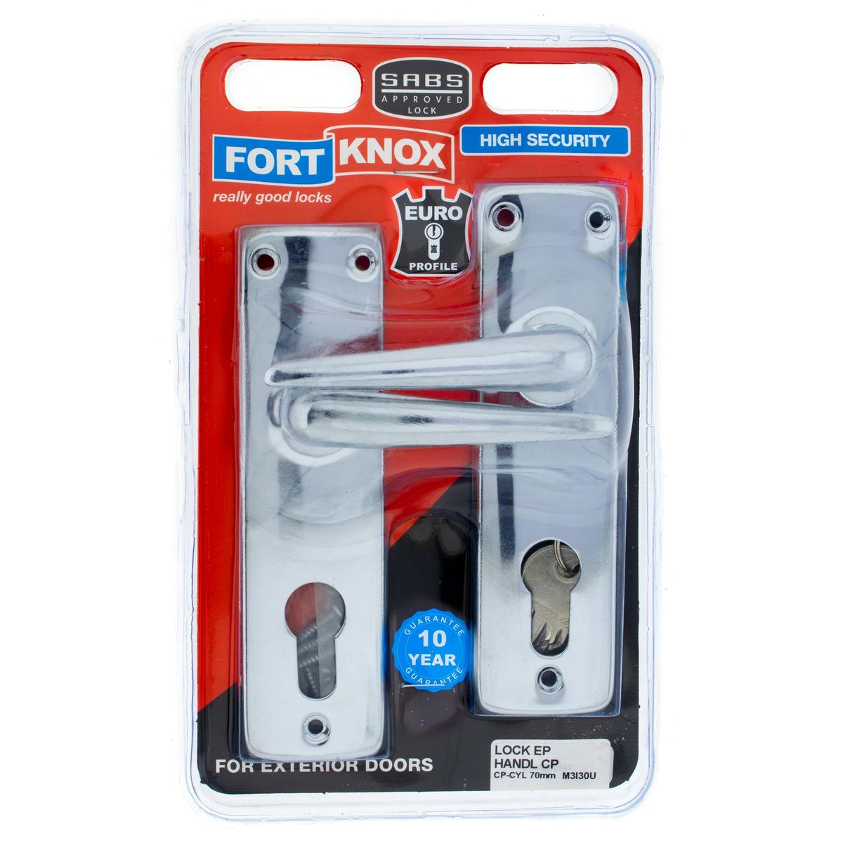 FORT KNOX EuroProfile Lockset Chrome Plated Handles&Cylinder Q:1 M3I30U ...