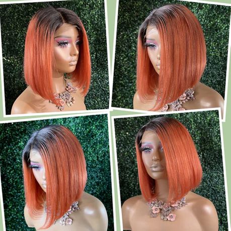 Straight Lace Frontal Wig Ombre Ginger Orange Glueless Bob 100 Human Hair Shop Today. Get it Tomorrow takealot