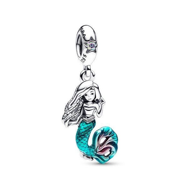925 Sterling Silver ittle Mermaid LBracelet Charm - Pendant