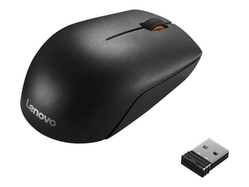 Lenovo IdeaPad 300 Wireless Compact Mouse - 2.4GHz USB, 1000 DPI, Black