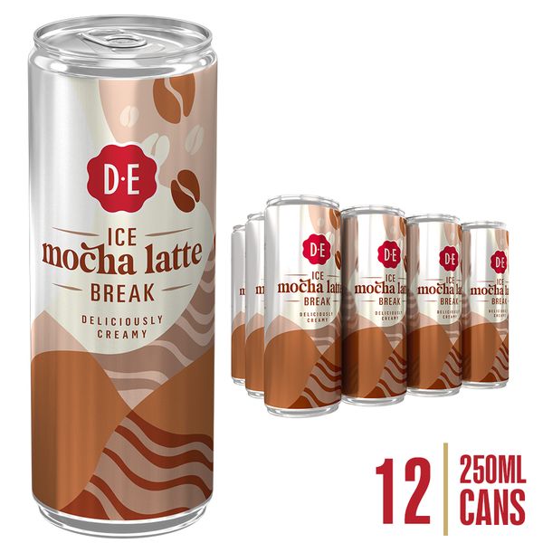 Douwe Egberts Ice Mocha Latte Break - RTD Iced Coffee 250ml (x12 Cans)