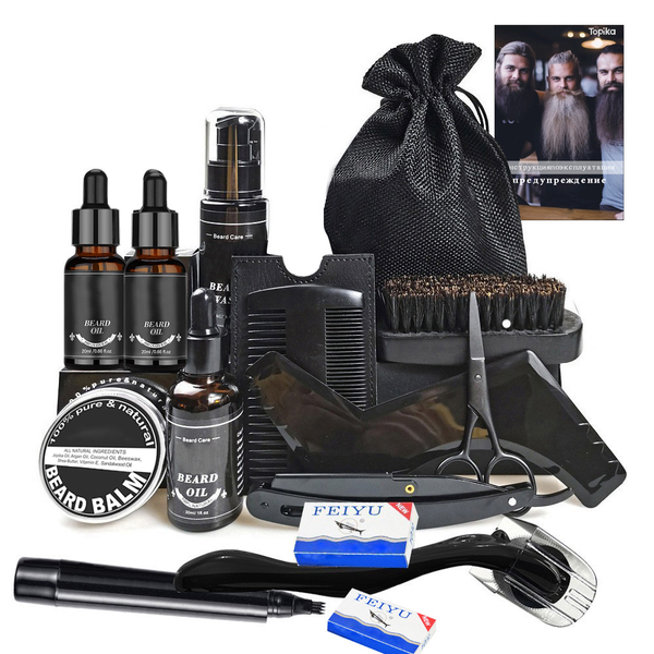 Topika Beard Grooming Kit for Men, 16pcs Beard Care Set Healthy Beard Care