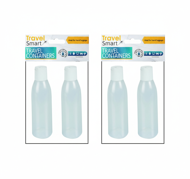 Travel Smart 150ml Travel Bottles - 2 Piece Refillable Containers - 2 Pack