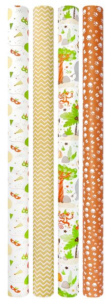 Clairefontein 214000C Gift Wrapping Paper - 4 Rolls - Each 2m x 0.7m