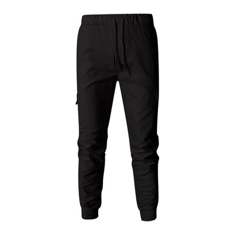 Man Lightweight Cargo Jogger Pants Black