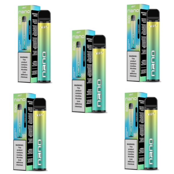 NASTY Nano 800 Puffs Disposable Vape 50mg - Fresh Mint - 5 Pack