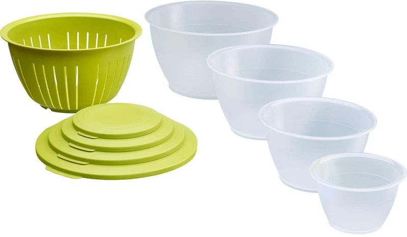 9 Piece Polypropylene Bowl &amp; Strainer Set