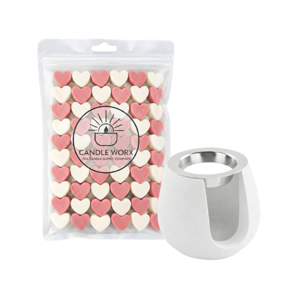 Wax Melter Gift Set with 140g Scented Wax Melts - Fragrance - Rose
