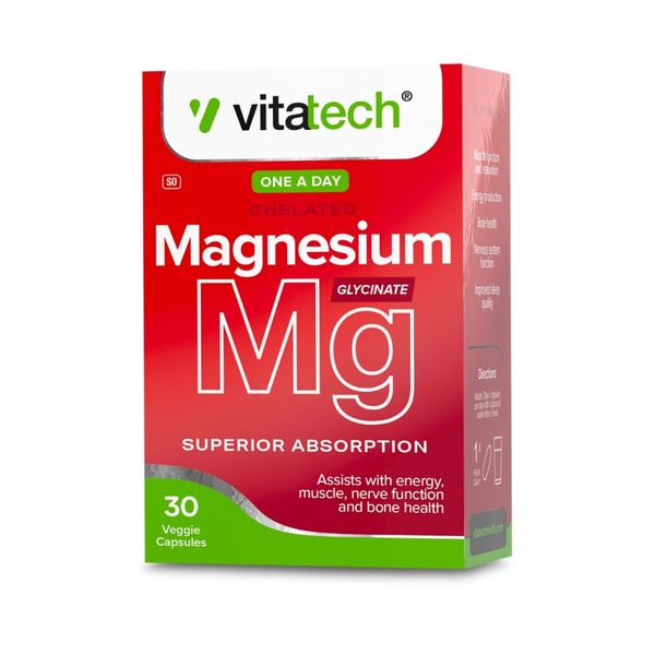 VITATECH Magnesium Glycinate 30 Veggie Capsules