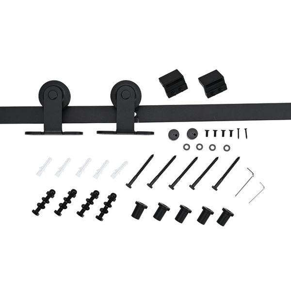 Barn Door Sliding Track Kit - Heavy-Duty Carbon Steel, Smooth Quiet Slide