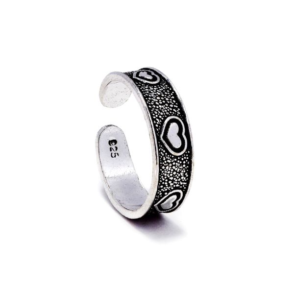 Silverbird 925 Sterling Silver Heart Oxidised Toe ring