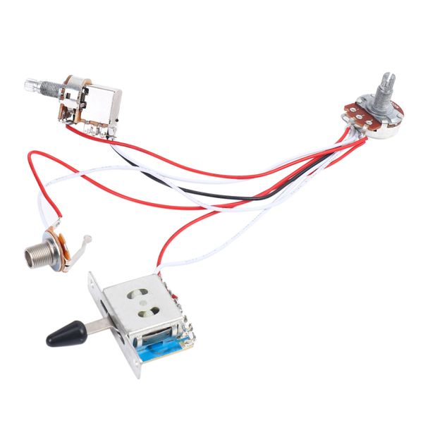 Electric Guitar Wiring Kit 1 Volume 1 Tone 3 Toggle Switch 500K Pots Jack 1