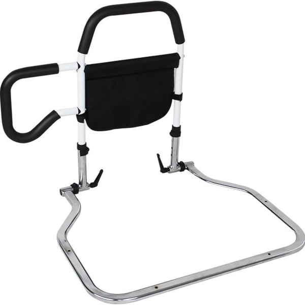 Safety Adjustable Bedside Assist Bar Guardrail Rail With Bag &amp; Handle
