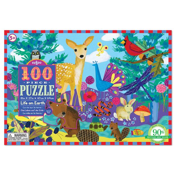 eeBoo - Life On Earth 100 Piece Jisaw Puzzle for Kids