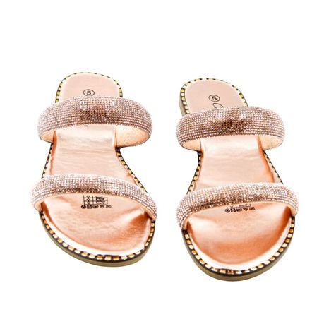 Rose gold jeweled online sandals